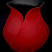 Kaolin Pottery Gt. Barrington, MA ceramic art gallery clay tulip vessel in red