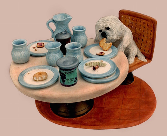 Kaolin Pottery Gt. Barrington, MA ceramic art gallery pet dog sculpture
