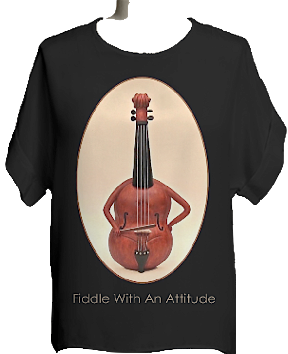 Fiddle With Attitude MissyKaolin VIDA elegant whimsy violin shirt black brown 