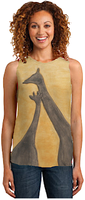 Kaolin Pottery tote textiles,fabric,clothes,tops,,pillow,handbags,giraffe sunset