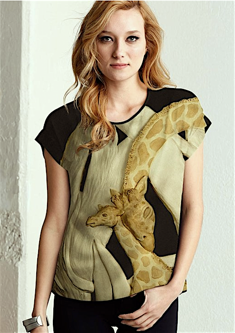 VIDA giraffe tenderness mod tee safari top elegant sporty style missykaolin shir
